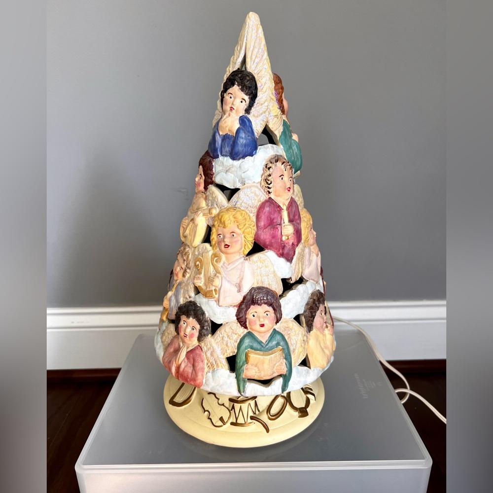 Vintage Scioto Hand-painted Ceramic Angel Christmas Tree